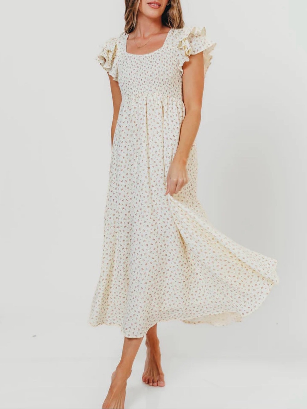 Worth Collective Mikel Pink 100% Cotton Floral Dress - Size XS